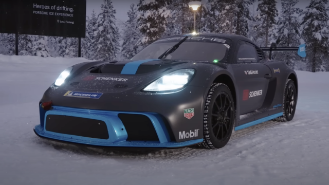 Watch the Porsche Cayman GT4 E-Performance Ice Experience